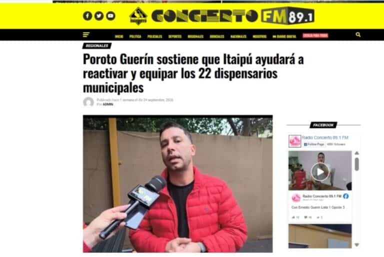 El concejal Ernesto Guerín aseguró que la inversión municipal de CDE en salud es “totalmente nula”: Es falso